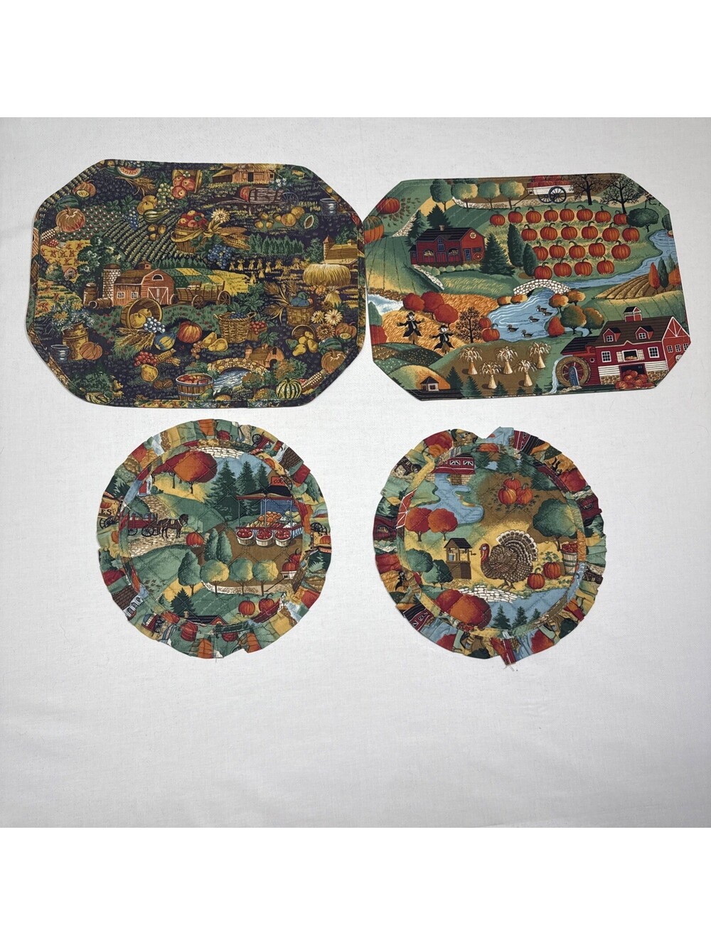 (4) Vtg Fall Thanksgiving Place Mats